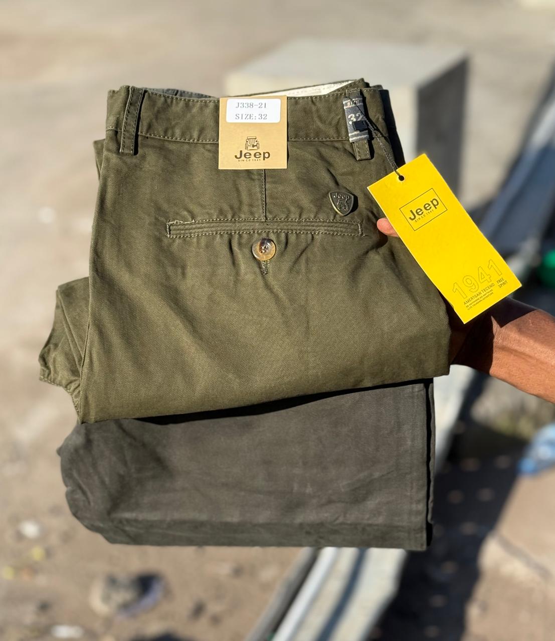 High quality hard Khaki men smart casual trousers straight slim fit smart casual casual, business and official.