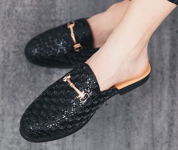 MULES Pure leather New Men's Shoes High Quality Men Formal Business Shoes Official Shoes Shoes Style Leather Shoes Soft Driving Shoes Pea Shoes Casual Non-slip party Dress Breathable Shoes Men Dad G
