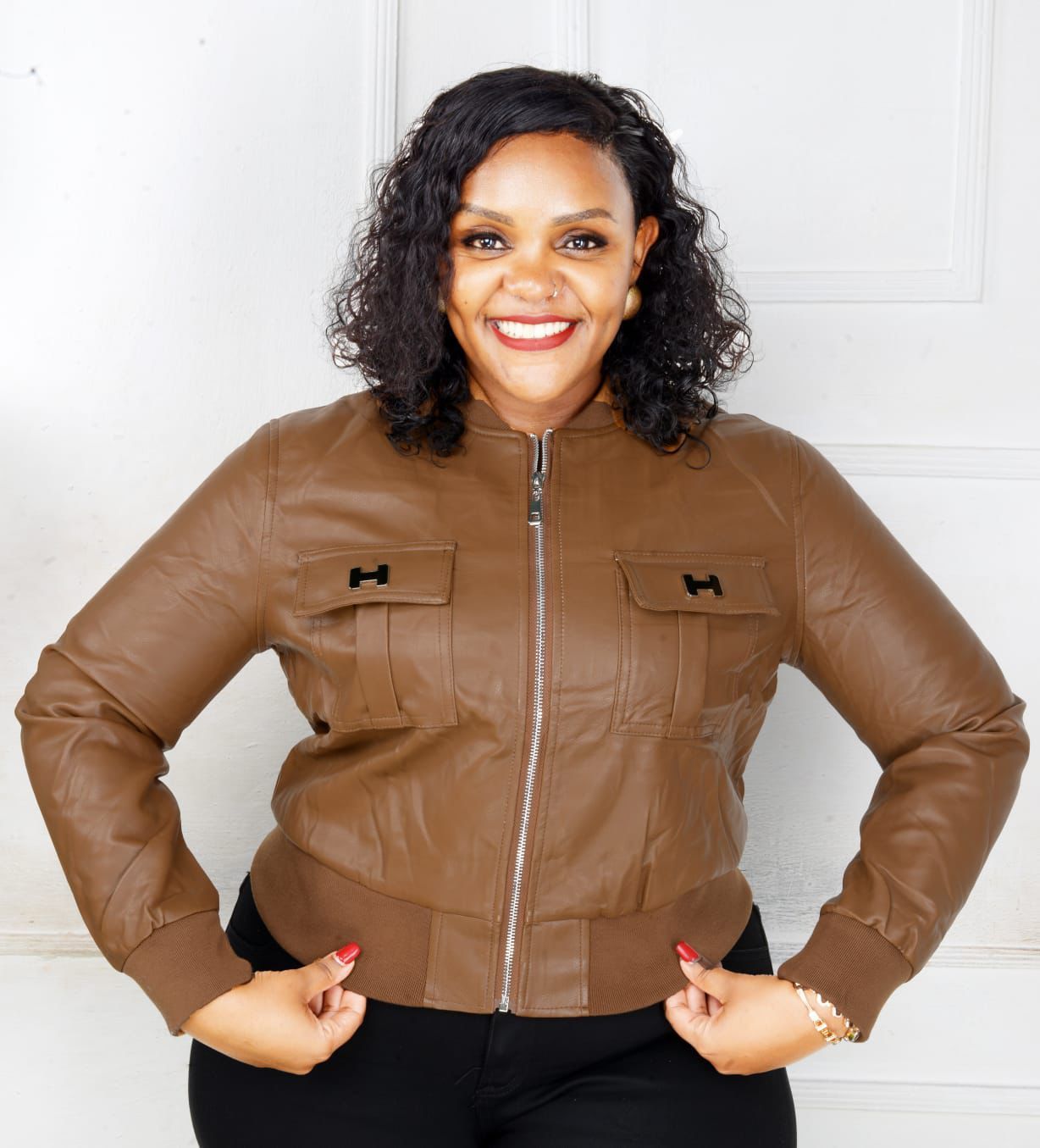 Fashion ladies leather jackets