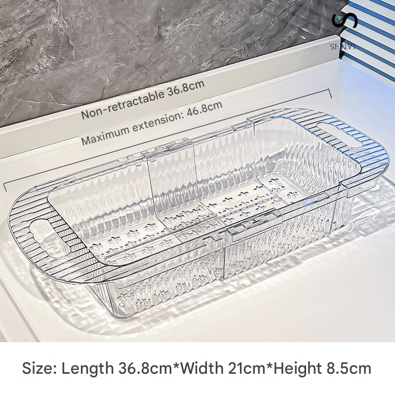 SENYI 3pcs Folding Vegetable Fruits Washing Drain Basket Colander Strainer Collapsible Drainer Kitchen Tool Cookware Sets Cooking Household Artifact Multifunctional Plastic Basin High-end Double-layer
