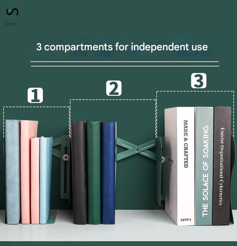 SENYI Retractable Bookend Bookshelf Student Desktop Book Storage Rack Baffle Book Holder Office Artifact Folding Fixed Stand books storage student messy desk cleaner student child storage