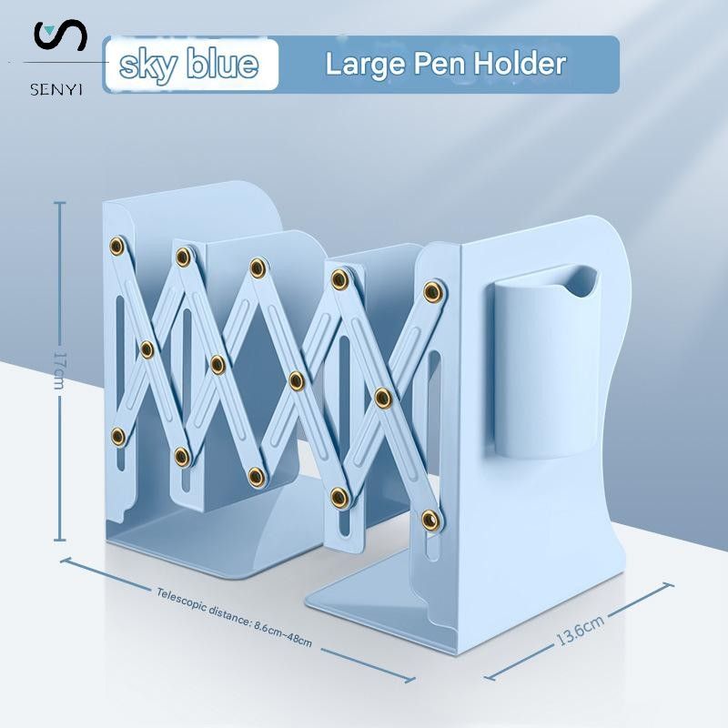 SENYI Retractable Book Stand with Pen Holder Bookshelf Integrated Desktop Storage Rack Student Baffle Book Holder Folding Fixed Book Shelf pen storage student books storage desk messy cleaner