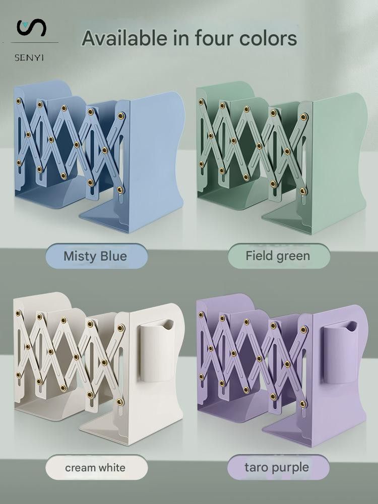 SENYI Retractable Book Stand with Pen Holder Bookshelf Integrated Desktop Storage Rack Student Baffle Book Holder Folding Fixed Book Shelf pen storage student books storage desk messy cleaner