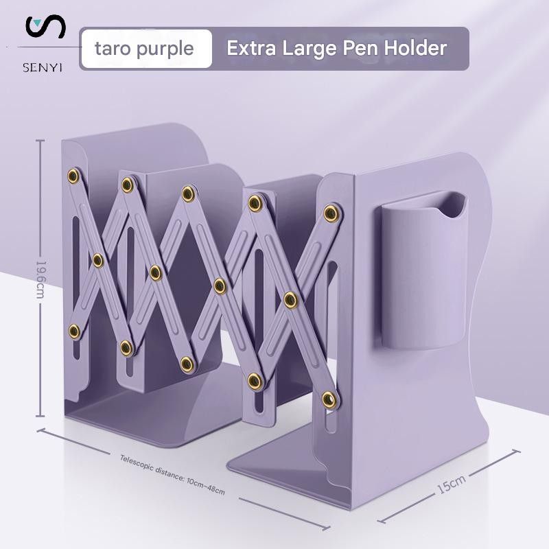 SENYI Retractable Book Stand with Pen Holder Bookshelf Integrated Desktop Storage Rack Student Baffle Book Holder Folding Fixed Book Shelf pen storage student books storage desk messy cleaner