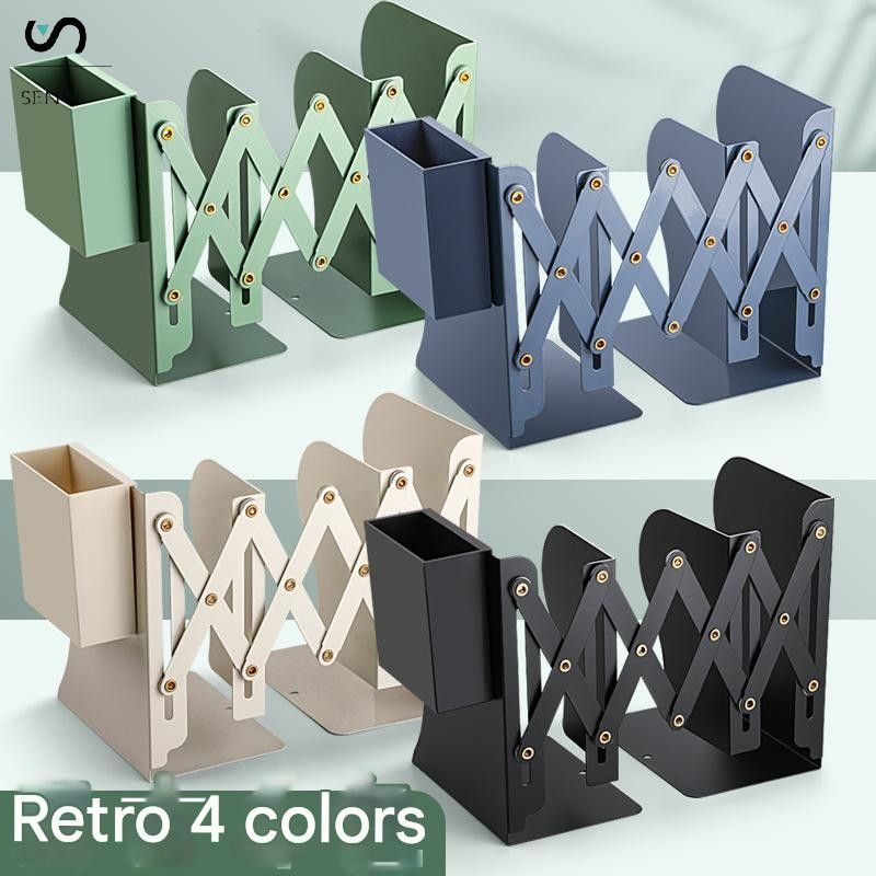 SENYI Adjustable Bookend with Pen Holder Large Bookshelf for Middle School Students Desktop Fixed Book Storage Rack Divider Book Clip Foldable chaos on the desktop cleaner