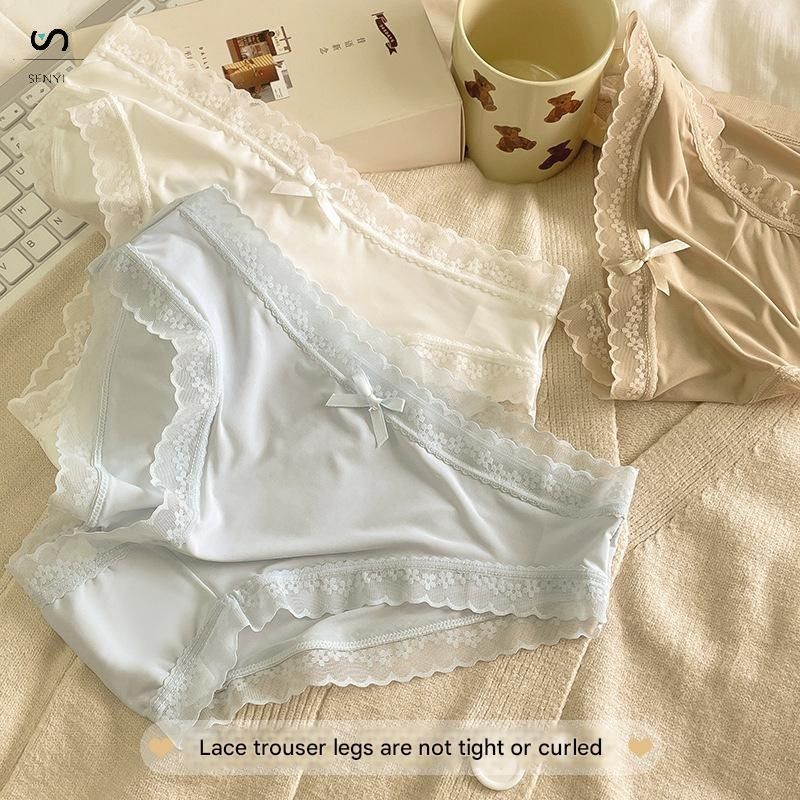 SENYI 7PCS/set Ice silk panties for women seamless ultra-thin quick-drying breathable seamless girl lace sexy low-waist women's briefs