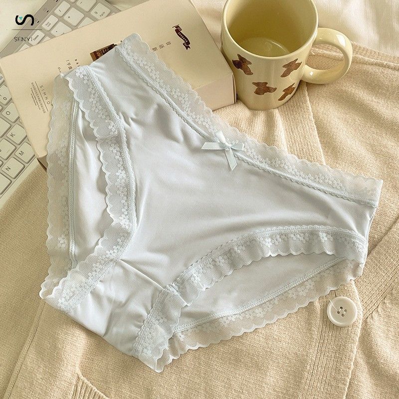 SENYI 7PCS/set Ice silk panties for women seamless ultra-thin quick-drying breathable seamless girl lace sexy low-waist women's briefs