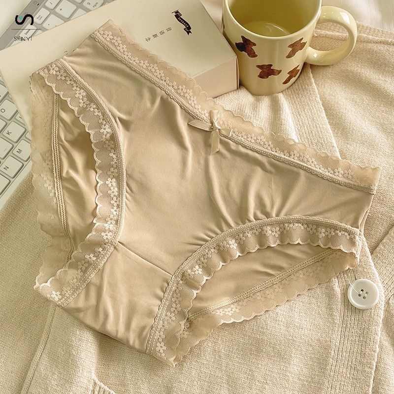 SENYI 7PCS/set Ice silk panties for women seamless ultra-thin quick-drying breathable seamless girl lace sexy low-waist women's briefs