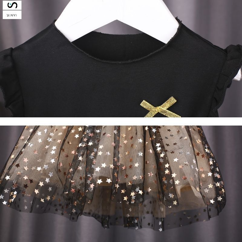 SENYI Baby girl dress summer children's girls cotton puffy skirt super fairy stylish mesh princess dress summer
