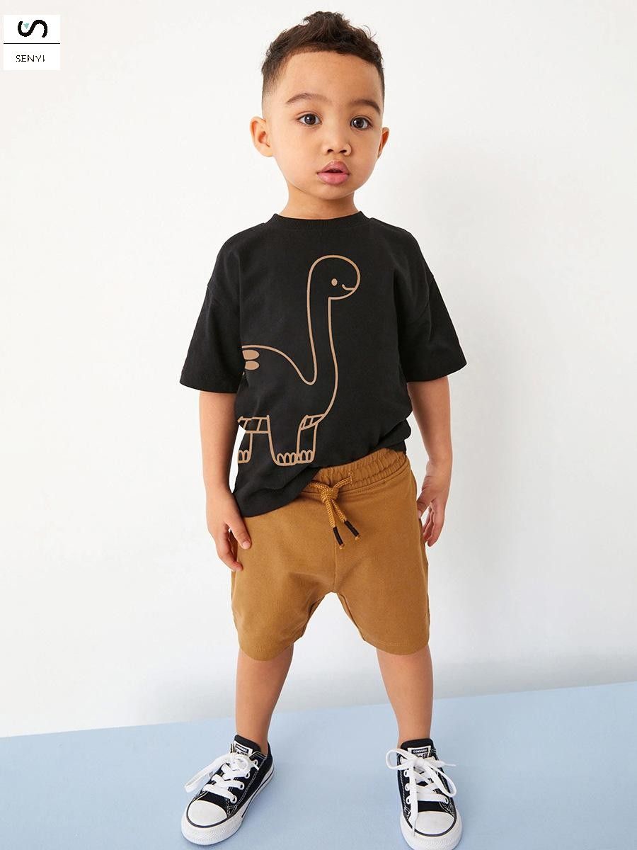 SENYI 2PC/set Summer short-sleeved boy suit new style children's two-piece suit children's T-shirt pants suit