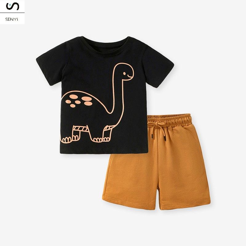 SENYI 2PC/set Summer short-sleeved boy suit new style children's two-piece suit children's T-shirt pants suit