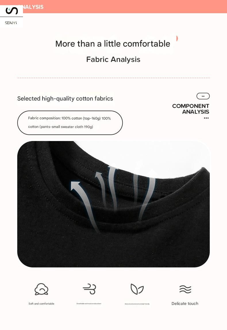 SENYI 2PC/set Summer short-sleeved boy suit new style children's two-piece suit children's T-shirt pants suit