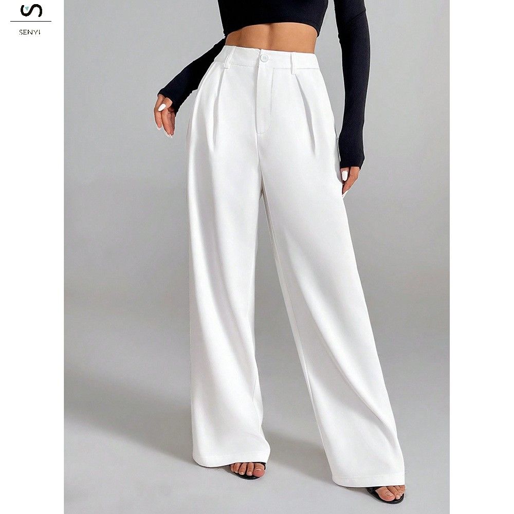 SENYI Casual suit pants women 2025 summer new loose straight high waist mopping long pants