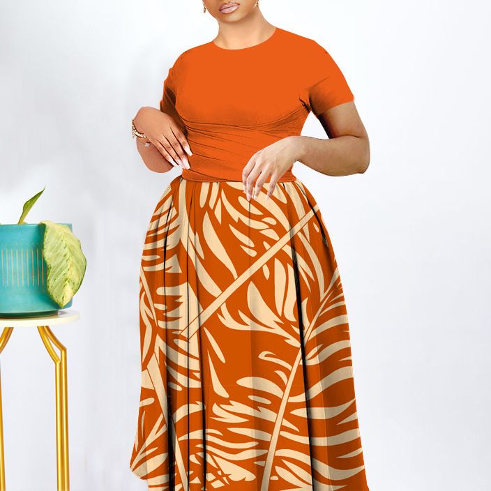 SENYI 2025 Plus size women's clothing Fashion temperament pleated personality tribal retro swing dress