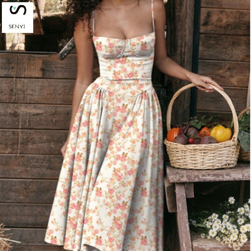 SENYI Women's French elegant retro style dopamine wear suspenders fashion sexy dress suspenders slim fit