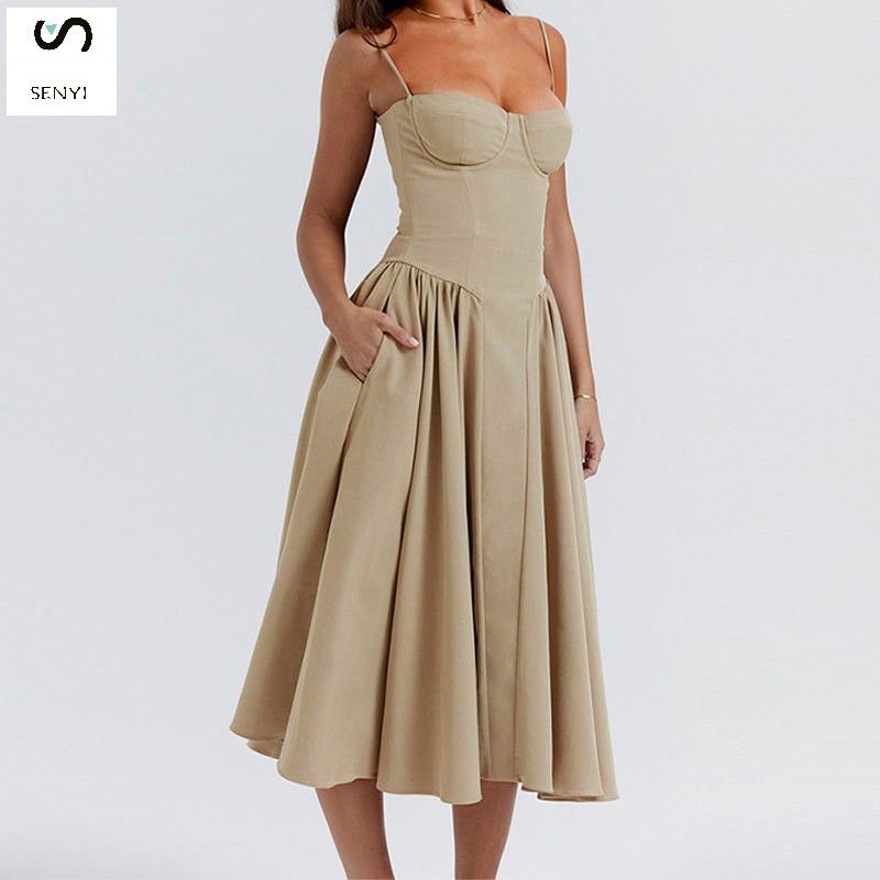 SENYI Women's French elegant retro style dopamine wear suspenders fashion sexy dress suspenders slim fit