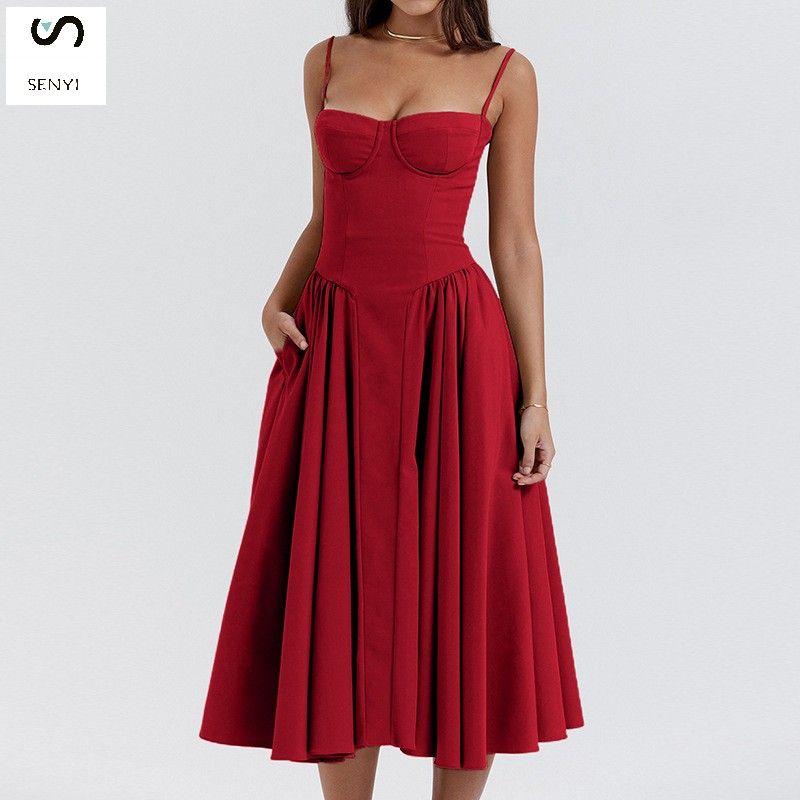 SENYI Women's French elegant retro style dopamine wear suspenders fashion sexy dress suspenders slim fit