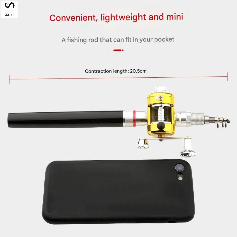 SENYI  1M Mini ice fishing rod pen rod portable gift fishing rod pen fishing rod pocket rod children's fishing rod
