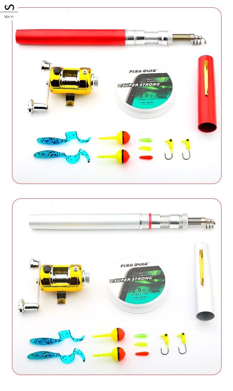 SENYI  1M Mini ice fishing rod pen rod portable gift fishing rod pen fishing rod pocket rod children's fishing rod