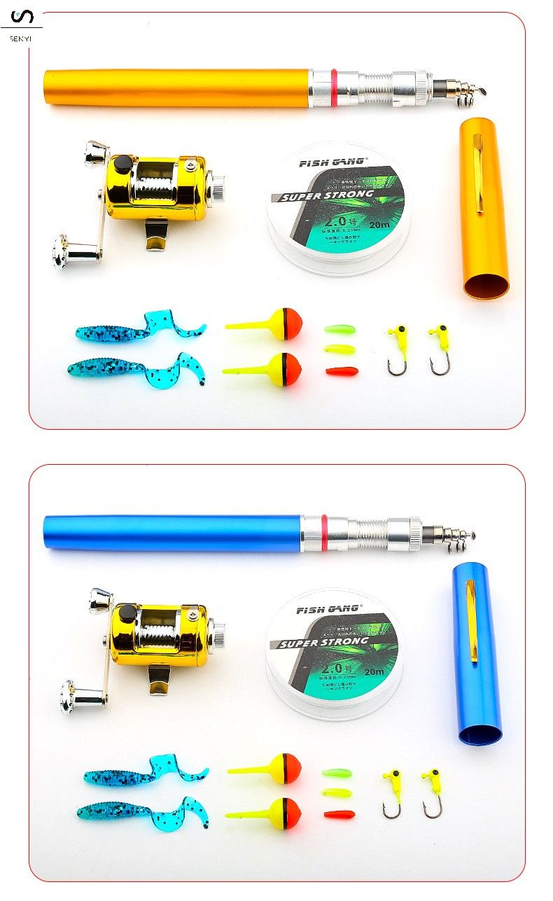 SENYI  1M Mini ice fishing rod pen rod portable gift fishing rod pen fishing rod pocket rod children's fishing rod
