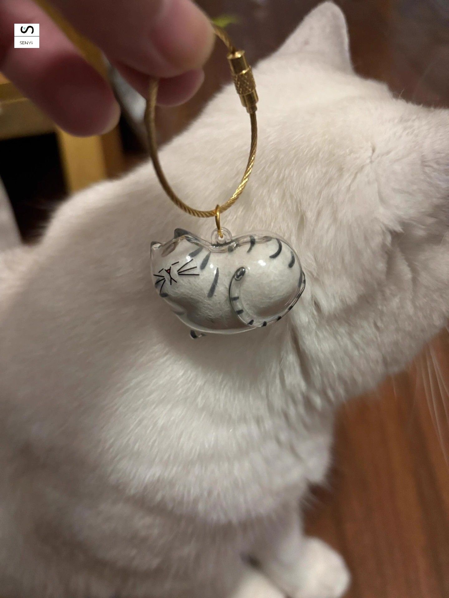 SENYI Cat  transparent hair storage box cute animal hair ball capsule pendant decoration memorial dust box gift