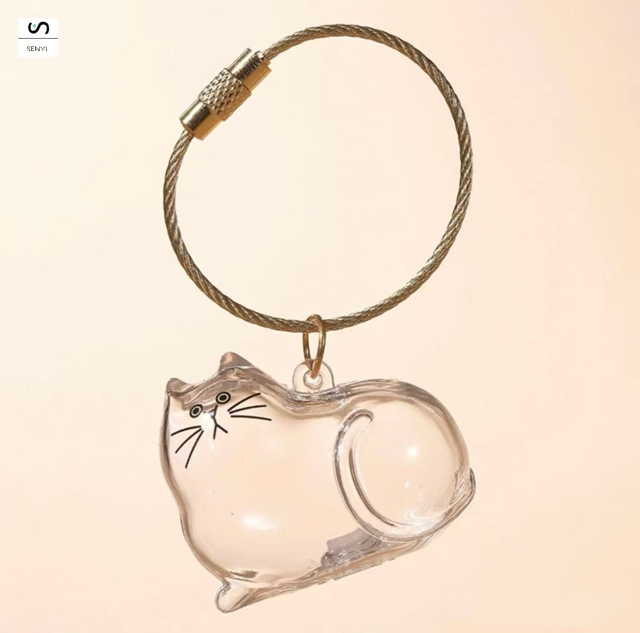 SENYI Cat  transparent hair storage box cute animal hair ball capsule pendant decoration memorial dust box gift