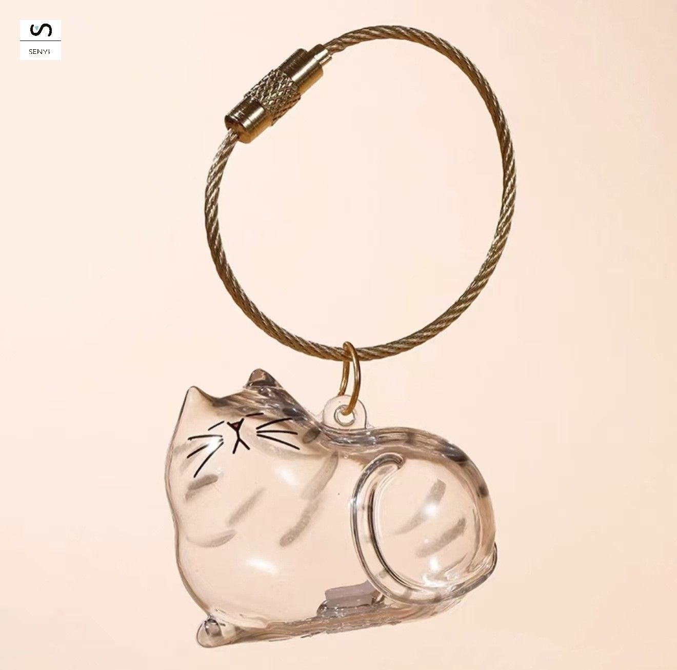 SENYI Cat  transparent hair storage box cute animal hair ball capsule pendant decoration memorial dust box gift