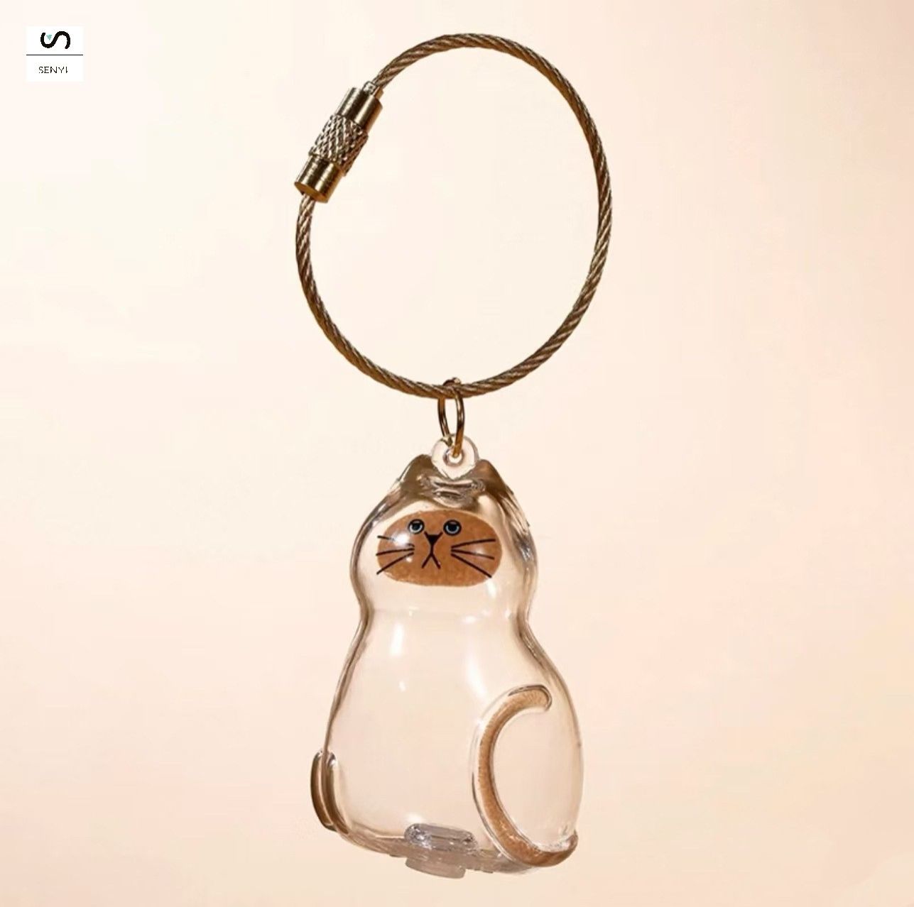 SENYI Cat  transparent hair storage box cute animal hair ball capsule pendant decoration memorial dust box gift