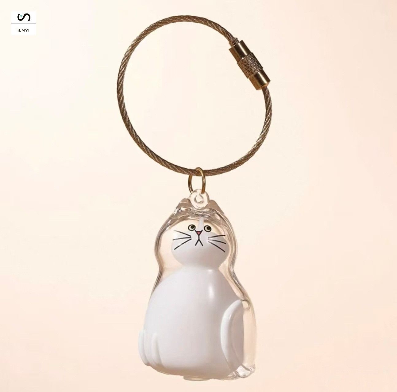SENYI Cat  transparent hair storage box cute animal hair ball capsule pendant decoration memorial dust box gift