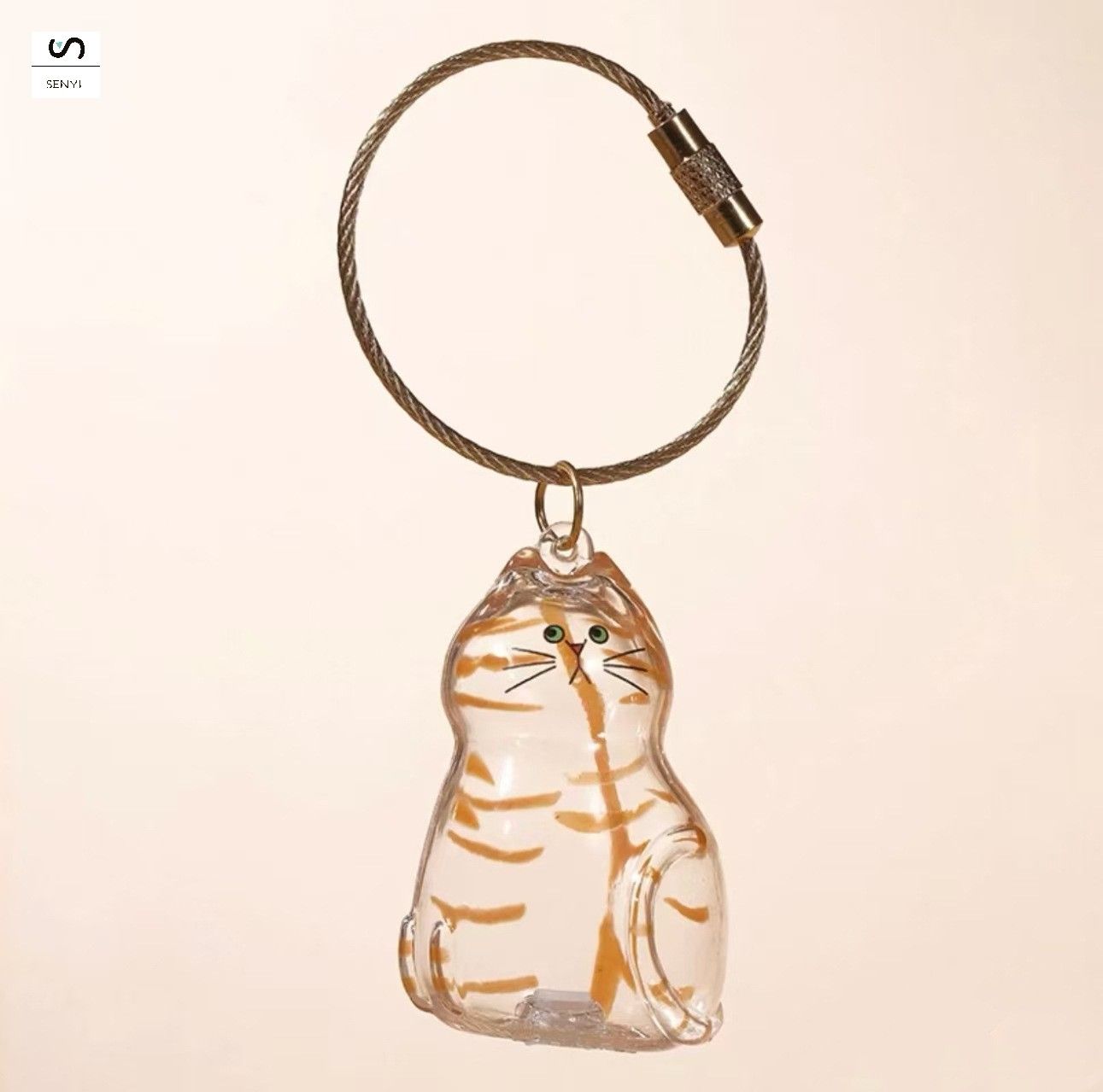SENYI Cat  transparent hair storage box cute animal hair ball capsule pendant decoration memorial dust box gift