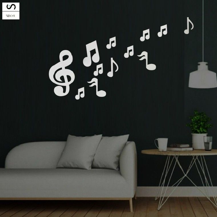 SENYI 3D acrylic musical note musical instrument music classroom piano room three-dimensional mirror wall sticker kindergarten children's room decorative mirror