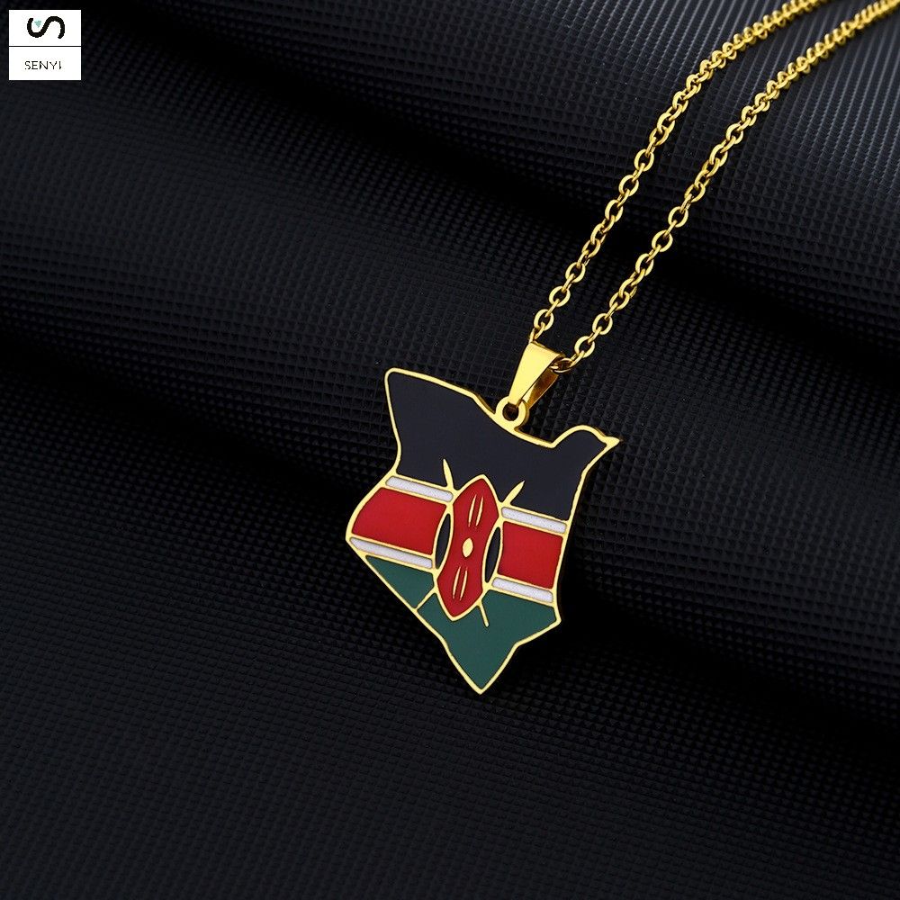 SENYI  Stainless steel Kenya necklace for men and women couples national style popular personality oil drop titanium steel accessories