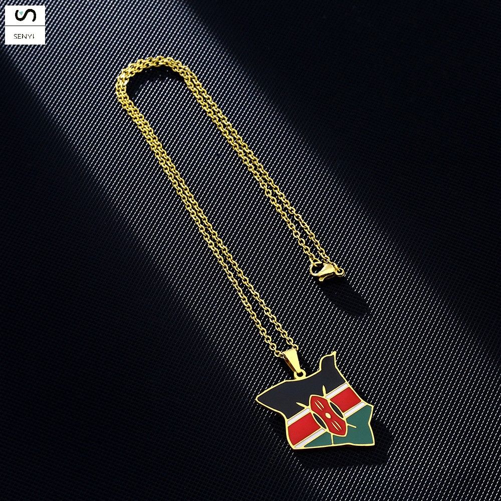 SENYI  Stainless steel Kenya necklace for men and women couples national style popular personality oil drop titanium steel accessories