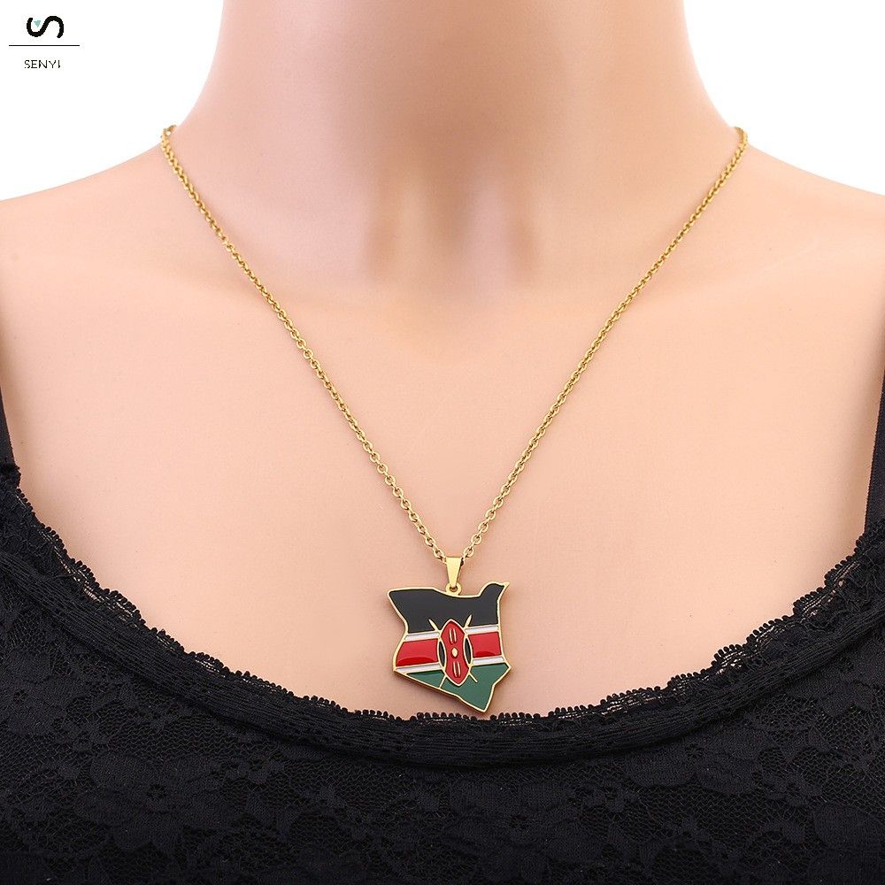 SENYI  Stainless steel Kenya necklace for men and women couples national style popular personality oil drop titanium steel accessories