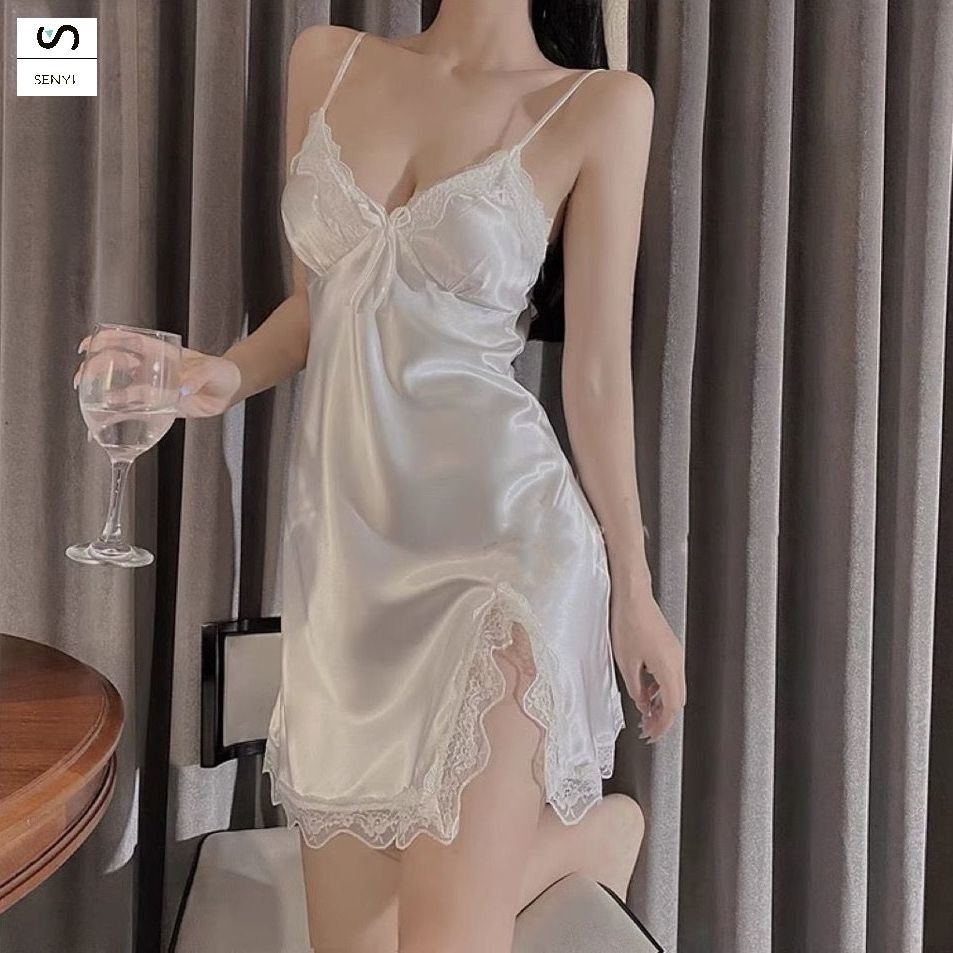 SENYI Private lace sexy pajamas women chiffon suspenders nightdress hot temptation home clothes pure desire