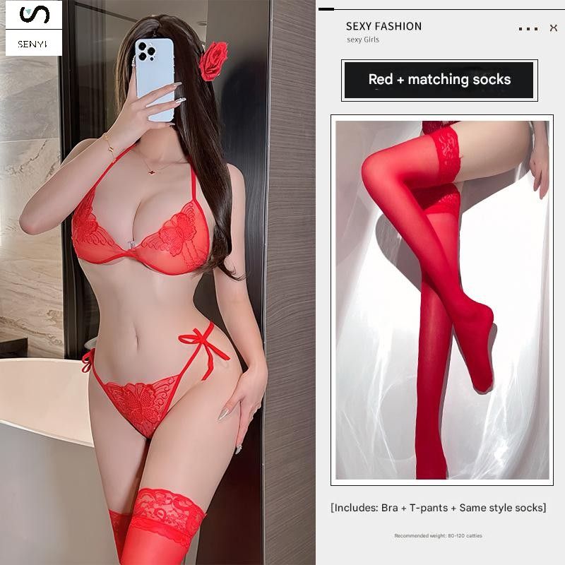 SENYI Sexy lingerie thong women's underwear panties set sexy lace fat mm large size
