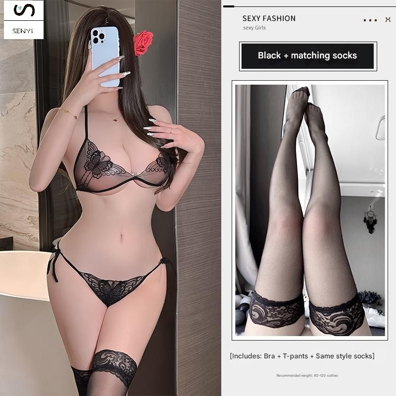 SENYI Sexy lingerie thong women's underwear panties set sexy lace fat mm large size
