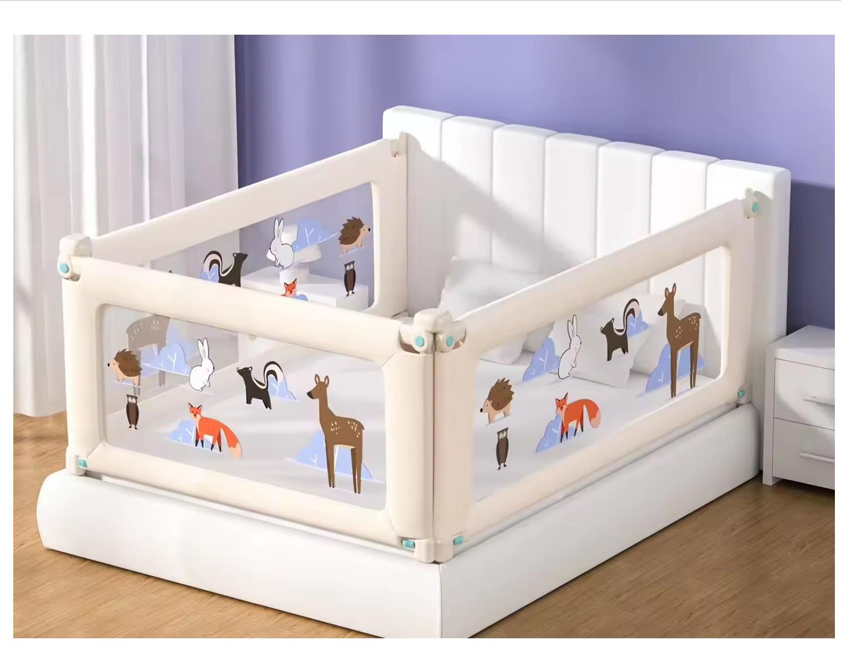 Kids Bed Rail/ Baby Safety Guard Barrier- 1.8M 1 (NB:THE PRICE IS OF 1 SIDE BED RAIL) Can Fit in All Bed Sizes, Can Adjust Heights Has Breathable Mesh and Strong Metal Rods.