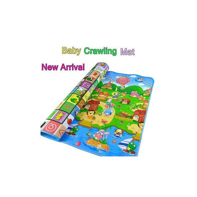 Generic Baby Play Mat, Double Sided Foam- Multicolor, Water proof and easy to clean, Soft floor | Anti Skid, Double Sided Baby Crawling Matsize 1.95 by 1.2 M thickness 2mm Usable Indoors and Outdoors
