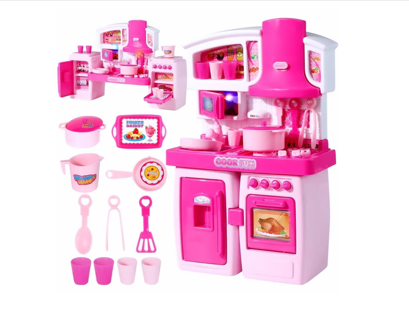 Cooking Toys Set Music Pretend Accessories Kitchen Toys Set Kitchen Game Play Cooking Utensils Set for Kids