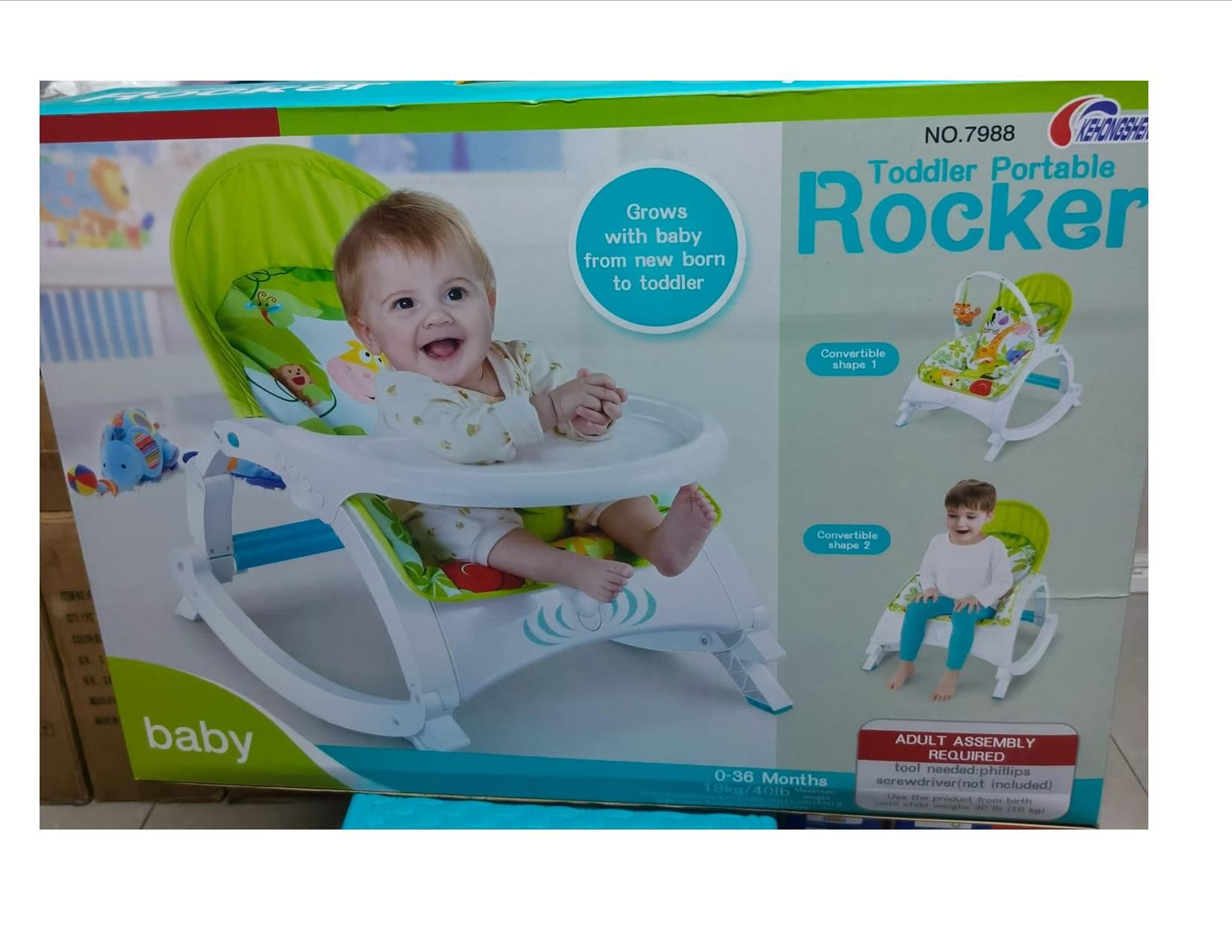 Baby Rocker + Dining Table,Music & Vibration 0-3yrs