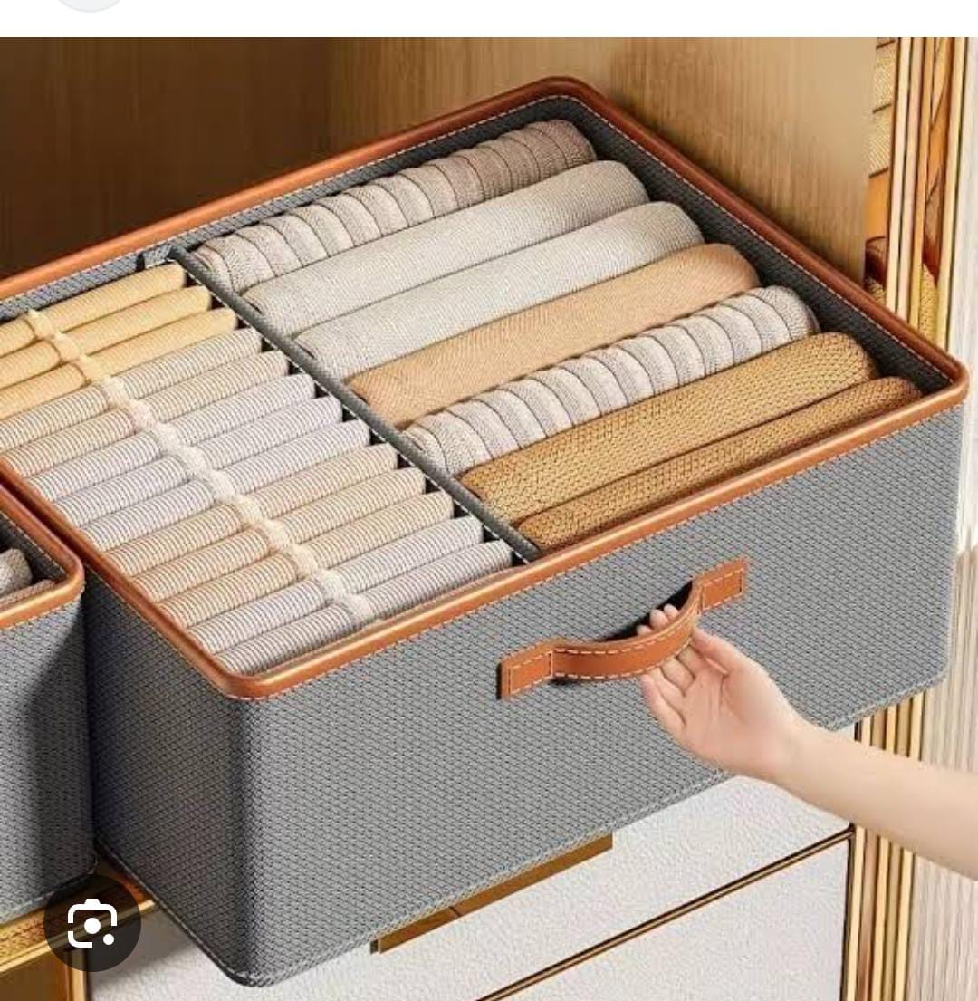 2 in1 Woven like  Foldable Clothes Closet Organizer Inner Layer Handle Fabric Storage Baskets Box Steel Frame Stackable Shelf Wardrobe for Clothes