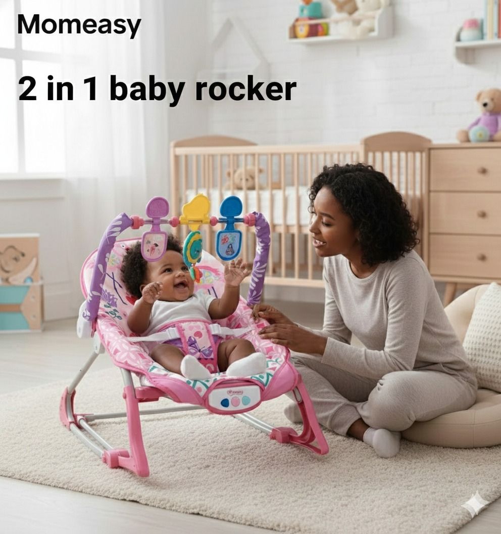 Momeasy Newborn to Toddler 2 In 1 Portable Baby Rocker