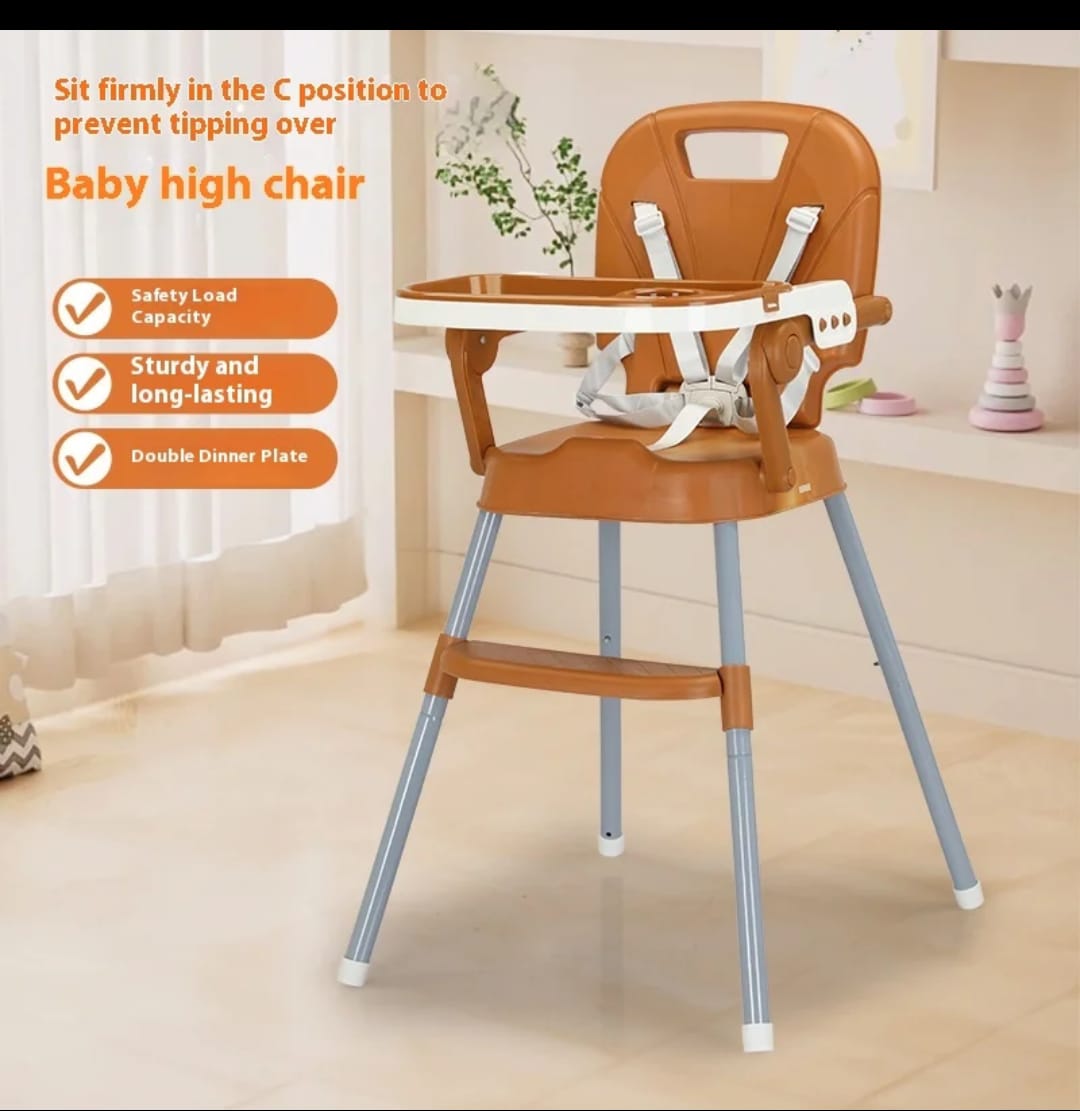 3 In 1 Feeding Chair Baby High Chair with Cushion Can Work As High Chair, Low Chair And Booster Chair On The Dinning Table Can Hold Up to 50KGS Suitable For 6 Months to 4 years