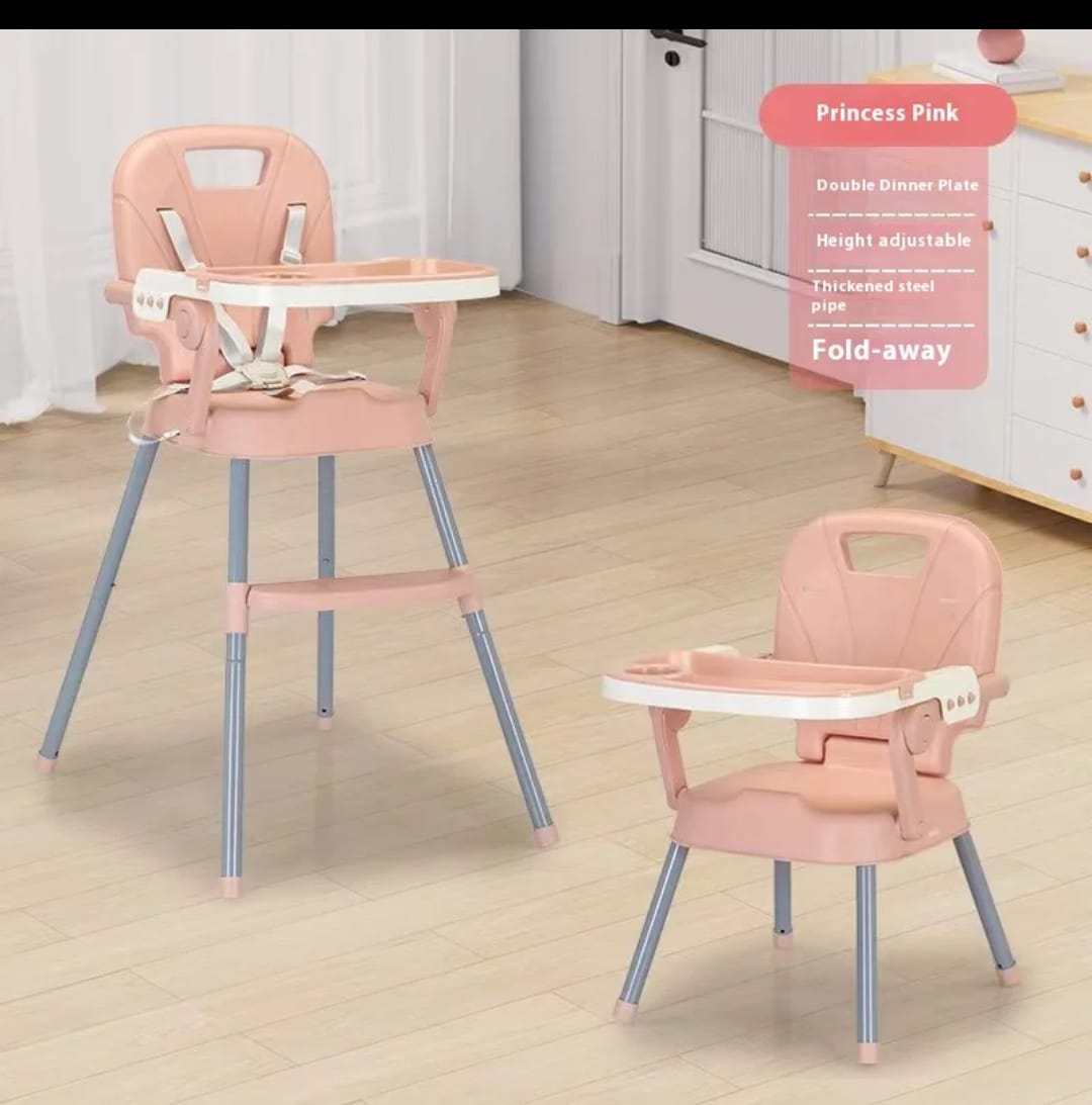 3 In 1 Feeding Chair Baby High Chair with Cushion Can Work As High Chair, Low Chair And Booster Chair On The Dinning Table Can Hold Up to 50KGS Suitable For 6 Months to 4 years