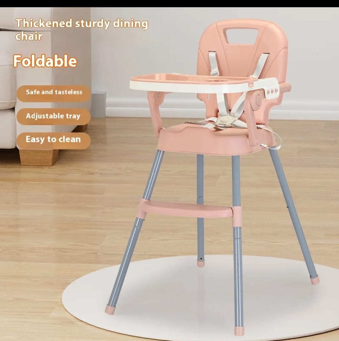 3 In 1 Feeding Chair Baby High Chair with Cushion Can Work As High Chair, Low Chair And Booster Chair On The Dinning Table Can Hold Up to 50KGS Suitable For 6 Months to 4 years