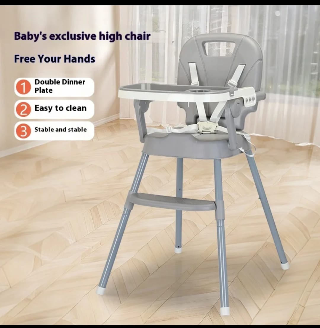 3 In 1 Feeding Chair Baby High Chair with Cushion Can Work As High Chair, Low Chair And Booster Chair On The Dinning Table Can Hold Up to 50KGS Suitable For 6 Months to 4 years