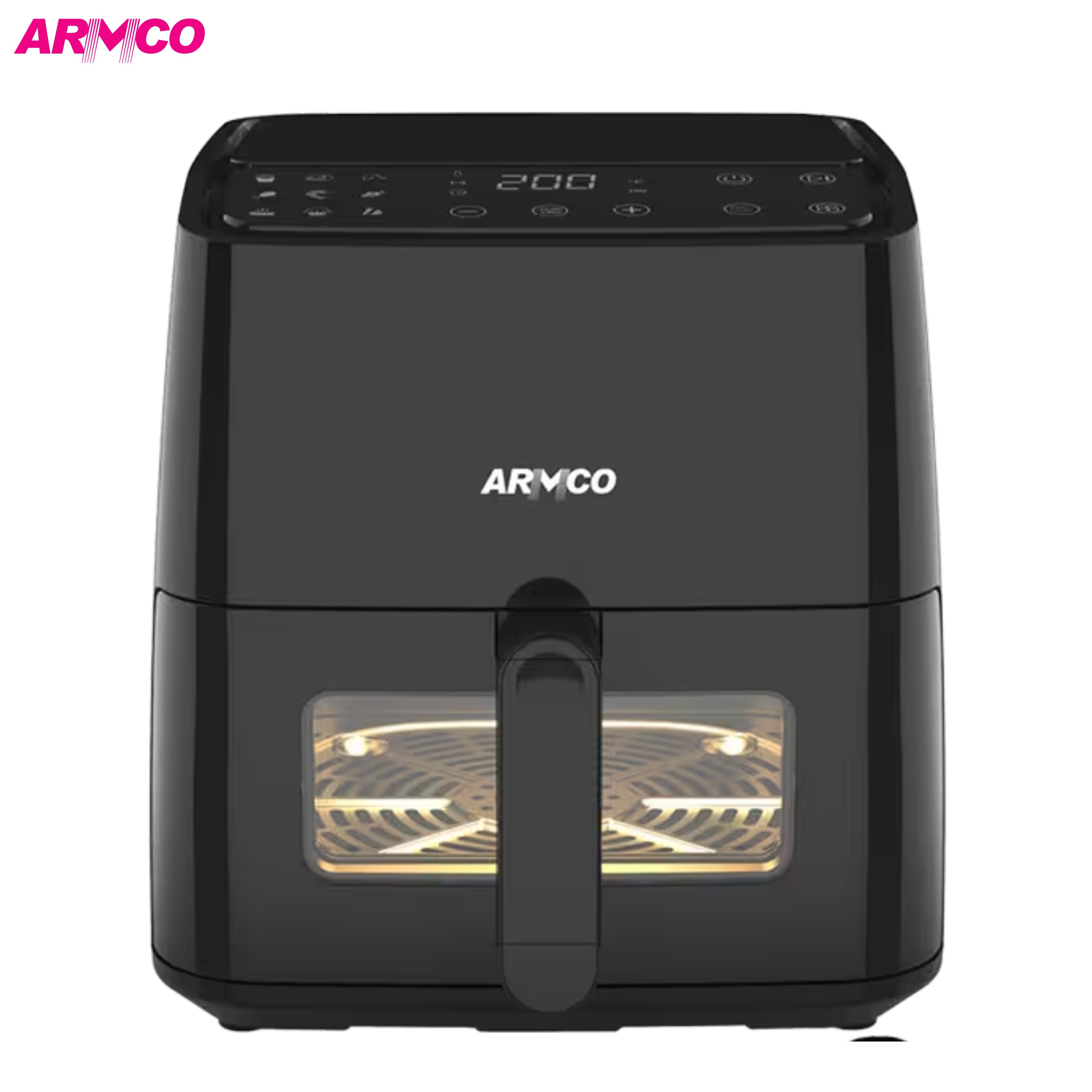 5.0L Oil-Free Air Fryer, 80% Fat-Free Cooking, Touch LED Control, 1400W, 60?C-200?C Temp, 9 Preset Menus, 60 Min Timer, Dishwasher Safe, Non-Stick Basket.