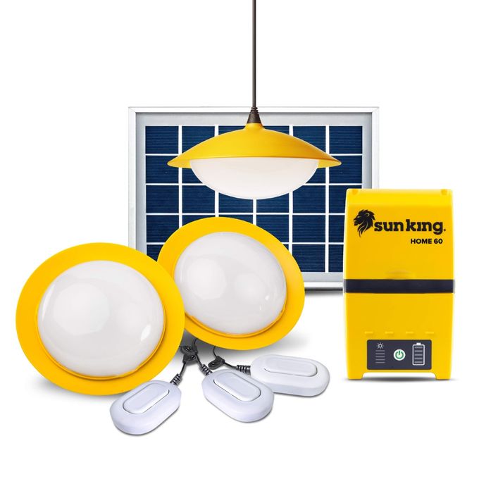 SunKing Home 60 Solar Lighting Systems Original Phone Charging Lighting 3 Bulbs 2Yr Warranty