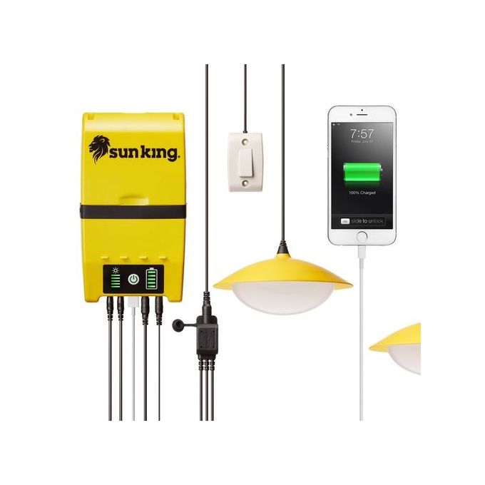SunKing Home 60 Solar Lighting Systems Original Phone Charging Lighting 3 Bulbs 2Yr Warranty